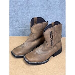 Durango Kids Wellington Prairie Brown Square Toe Cowboy Boots Size 1